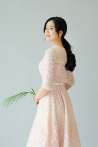 [대여] 블링블링 레니본 피치 드레스(대여)